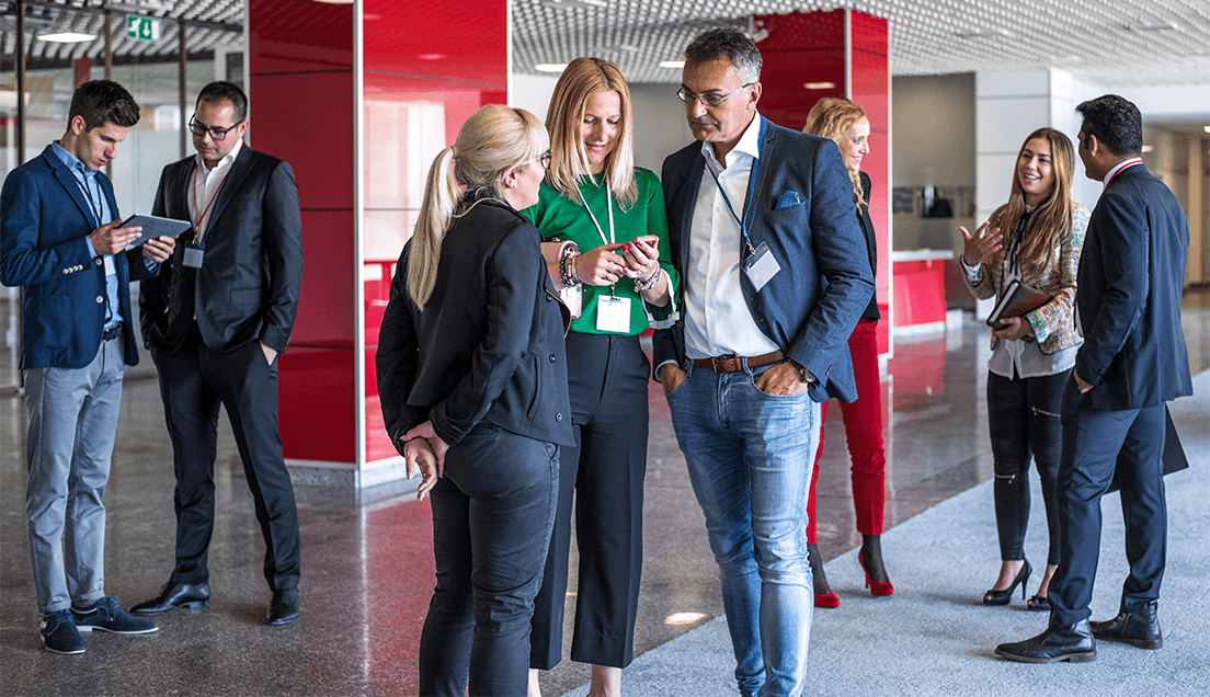 People networking at a cyber security event